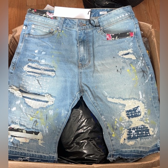 Distressed Denim Shorts - Picture 1 of 2